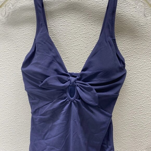 Robin Piccone Ava Knit One-Piece Swimsuit • Size 2 • Navy • Front Tie - Picture 7 of 8